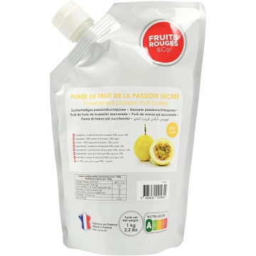 Pasturised passion Fruit puree 90% fruit 10% surgar 1kg